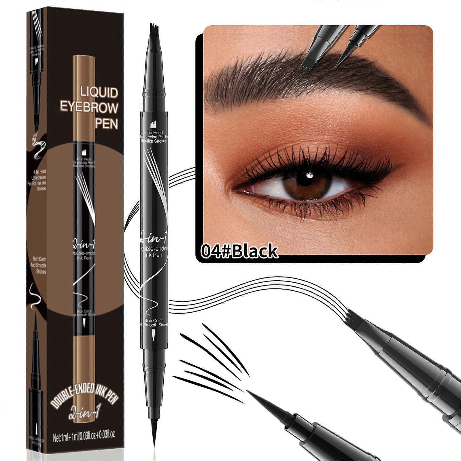 Microblade Eyebrow Pencil Quad Microblade Eyebrow Pencil Liquid Hydration Eyebrow Pencil Brow Colour Rendering Long Lasting Waterproofed 2ml