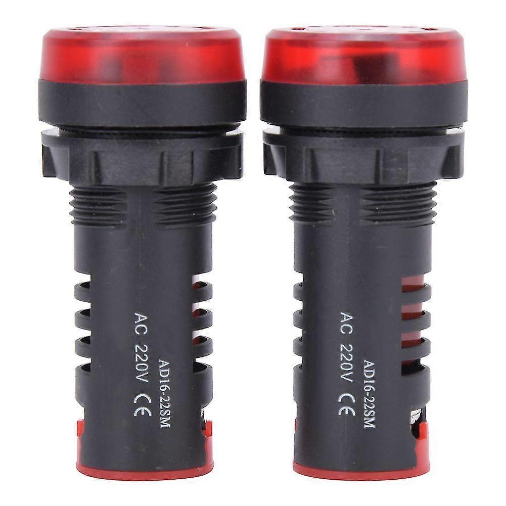 10PCS Red LED Buzzer AD16-22SM Flash Alarm Indicator AC220V