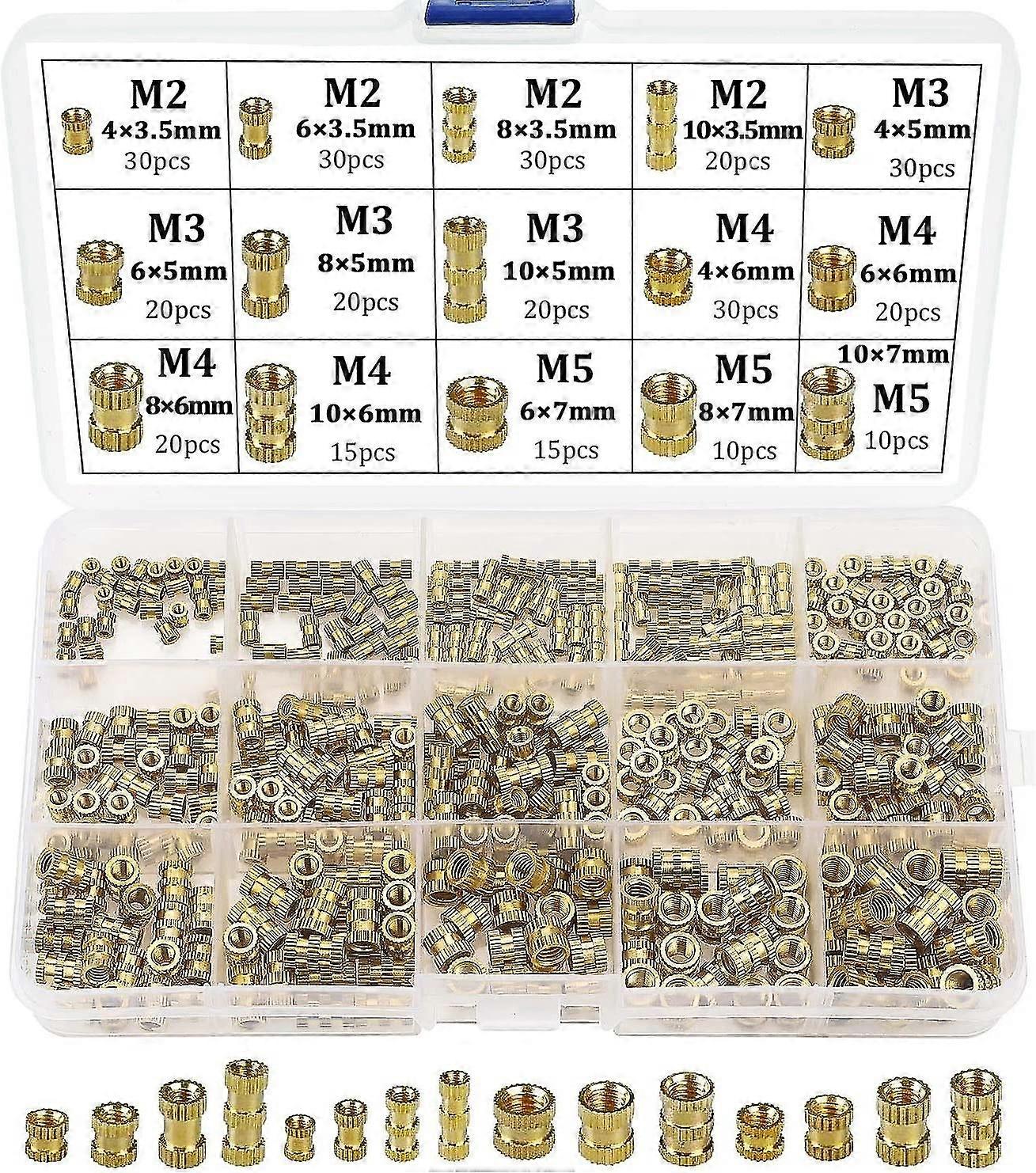 Threaded Insert Female Thread M2 M3 M4 M5 Brass Threaded Sockets For 3d Printing 330pcs