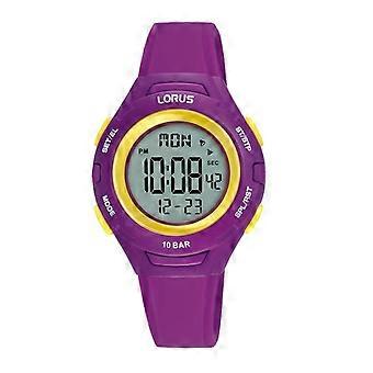 Montre à quartz numérique pour enfants Lorus pour enfants avec bracelet en silicone R2397PX9
