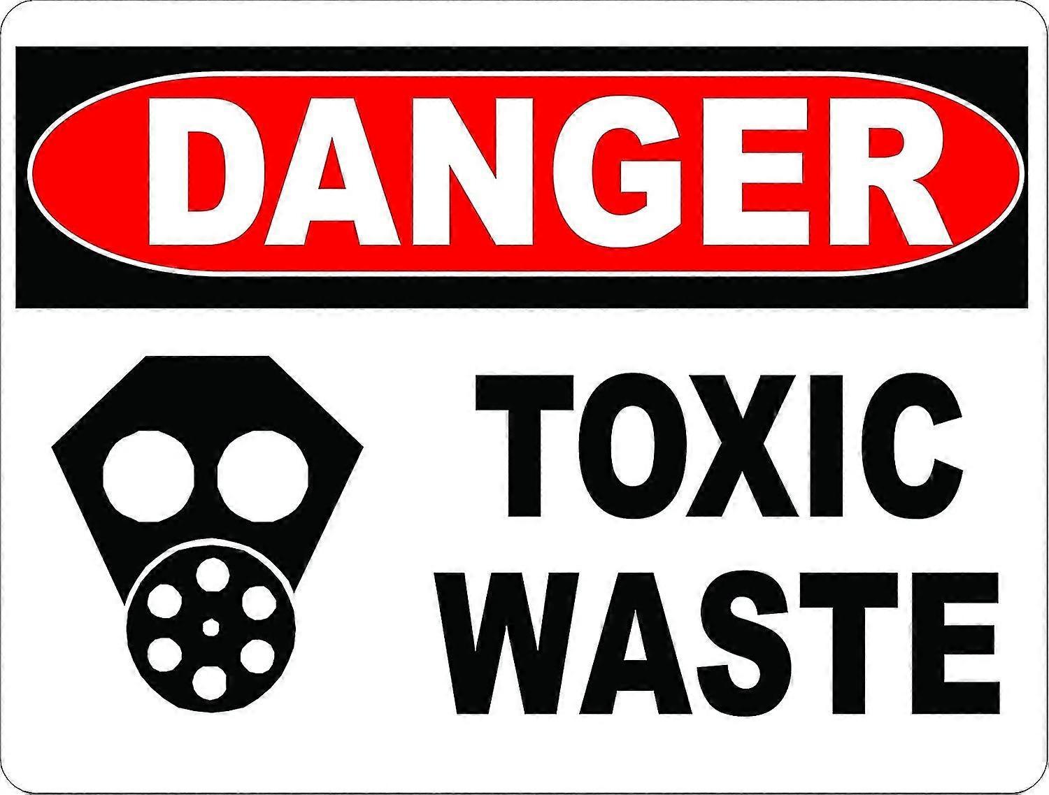 Sinal de resíduos tóxicos de perigo. 8x12 polegadas OU 12x16 polegadas de metal. Modo 959