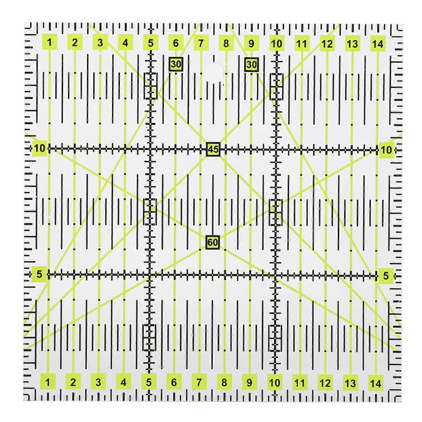Acrylic Quilters' Ruler Double Colored Grid Lines Clear Mark Square Quilting Sewing Ruler
