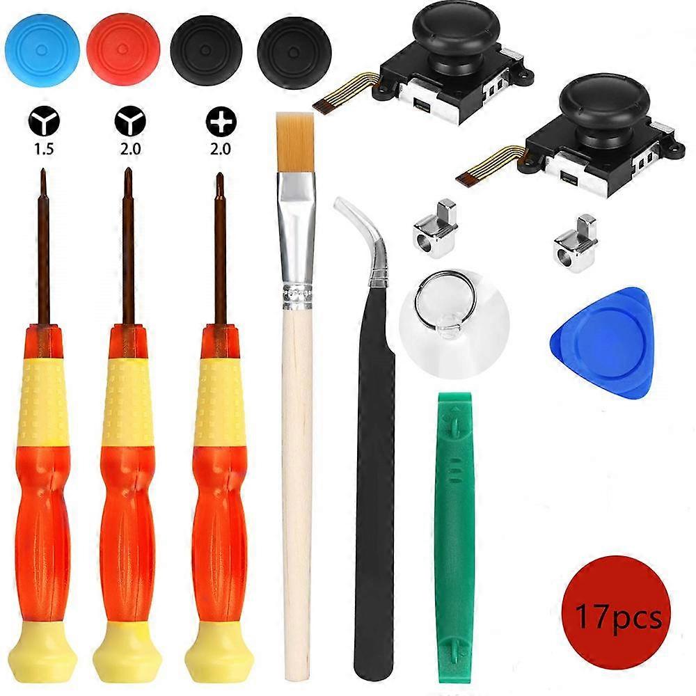 3D Analog Joystick Thumb Sticks Replacement for Nintendo Switch, Screwdriver Set Repair Tools Kit for Nintendo