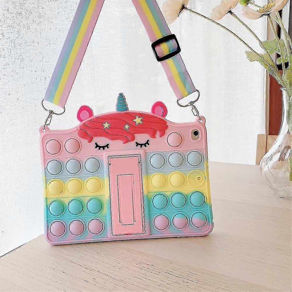 Lapset 3d Yksisarvinen kotelo uudelle Ipadille 10.2 2021 /2020/2019 - Ipad 9th/8th/7th Generation Case, iskunkestävä kevyt jalusta Lapset Bubble Fidget Sensory I