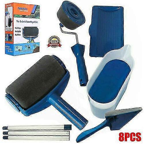 8pcs Paint Roller Brush Runner Pro Set Painting Handle Tool Ceiling Paint Edger