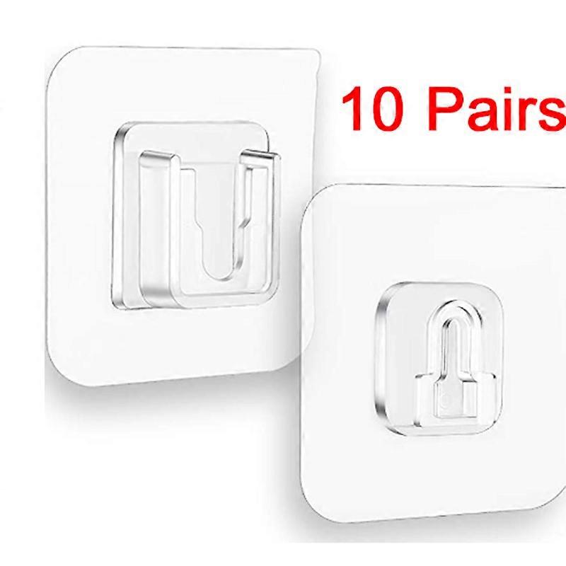 10 Pairs Multi-Purpose Hooks Double-sided Adhesive Wall Hooks Waterproof Clothes Hats Towel Hooks Kitchen Bath Door Hook