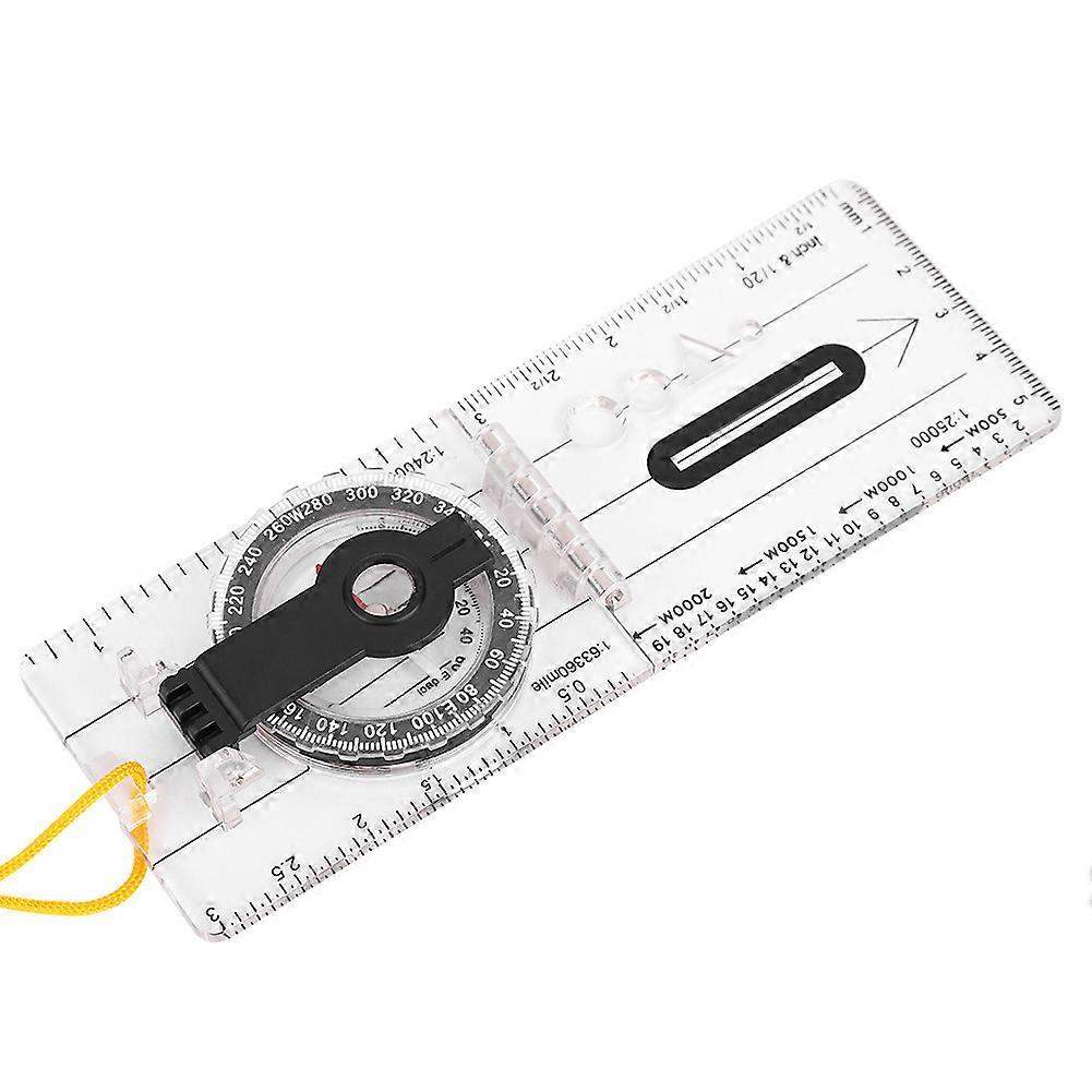 Outdoor Lightweight Plastic Map Transparent Ruler Mapping Compass Tool Accessory
