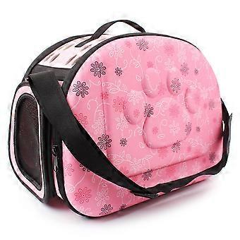 Outdoor Portable Pet Breathable Shoulder Bag, Folding Travel Cat Backpack (pink)