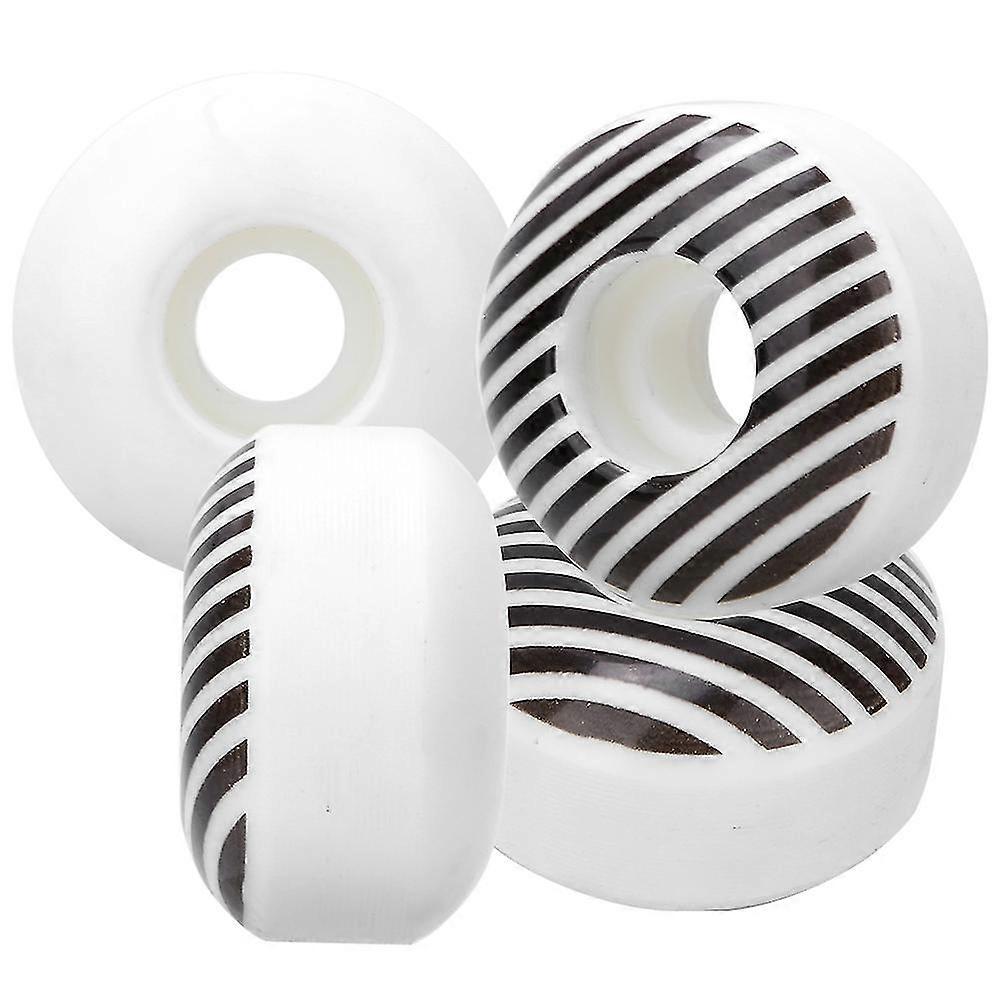 95A PU Skateboard Double Rocker Wheels - White Stripe (4PCS)