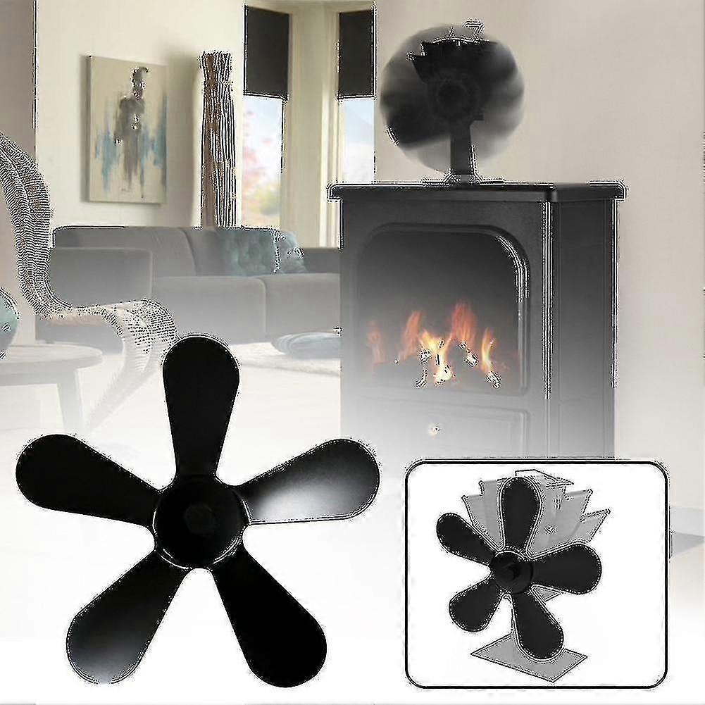 5 Blades Efficient Heat Powered-aluminum Fireplace Fan
