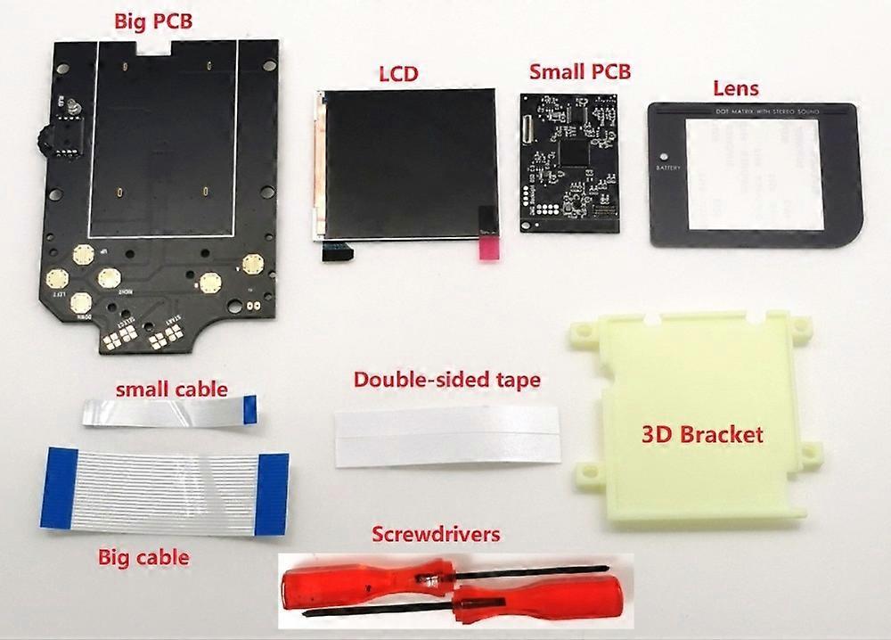 DIY Larger size Super OSD RIPS LCD High definition iPS Backlight Kit For GameBoy DMG GB Console DMG IPS LCD Display with Color