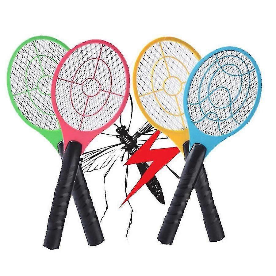 Electric Fly Insect Bug Zapper Bat Racket Swatter Bug Mosquito Wasp Pest Killer Fumigator Repellent Rechargeable Durable Color Random