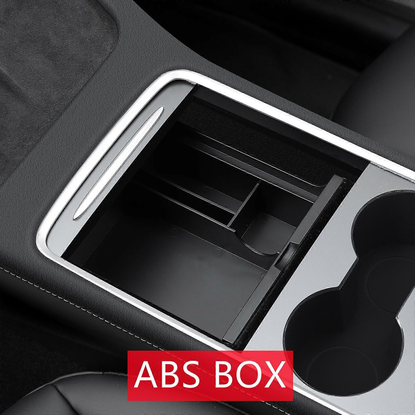 For Tesla Model 3 Y 2021 2022 Storage Box Car Central Armrest Flocking/ABS Storage Box Organizer Model 3 2021 Accessories