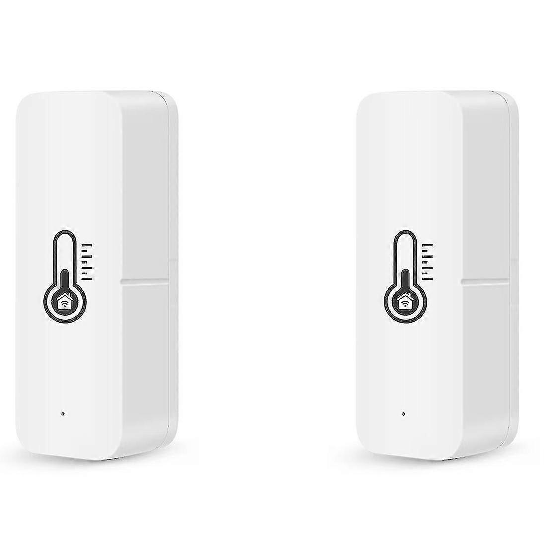 2pcs Tuya Wifi Temperature And Humidity Sensor Ed With Tuya