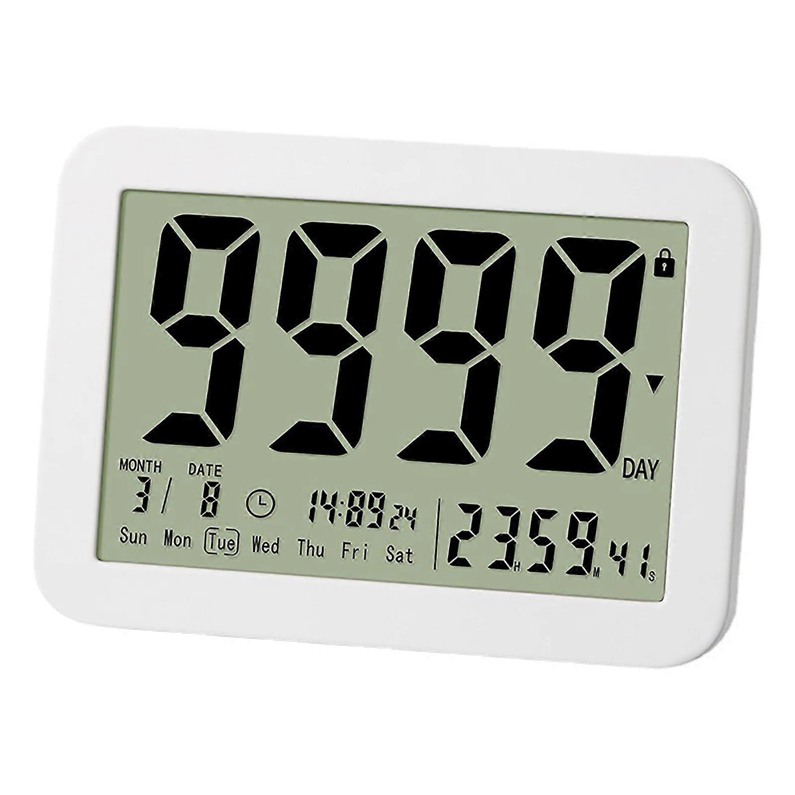 Electronic Countdown Timer Digital Kitchen Timer Cooking Learning Stopwatch Alarm Clocks with Calendar 12/24h 9999 Days Timer
