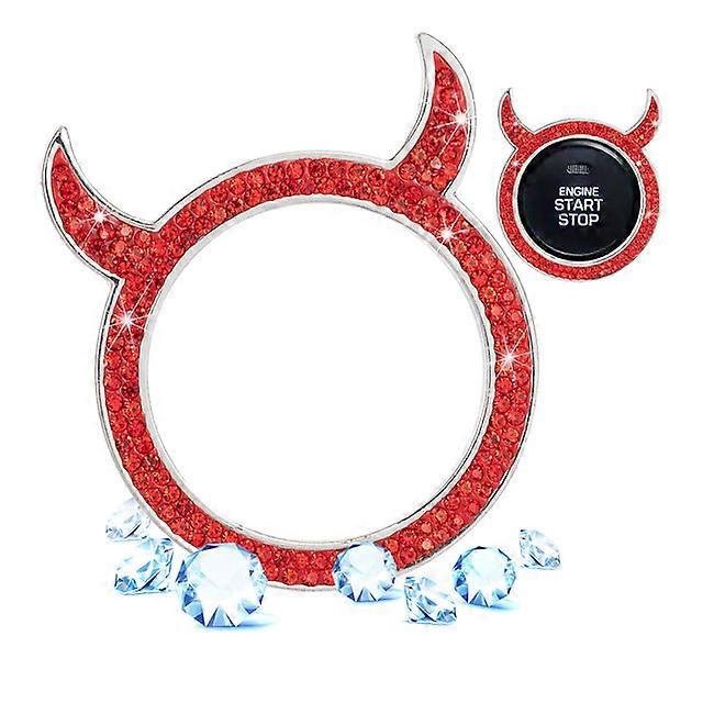 Car One-click Start Button Cover Interior Engine Ignition Start Stop Button Protective Cover Crystal Decoration Car Accessories