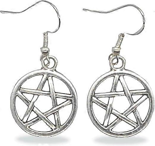 Pentacle Pentagram Drop Goth Halloween Earrings