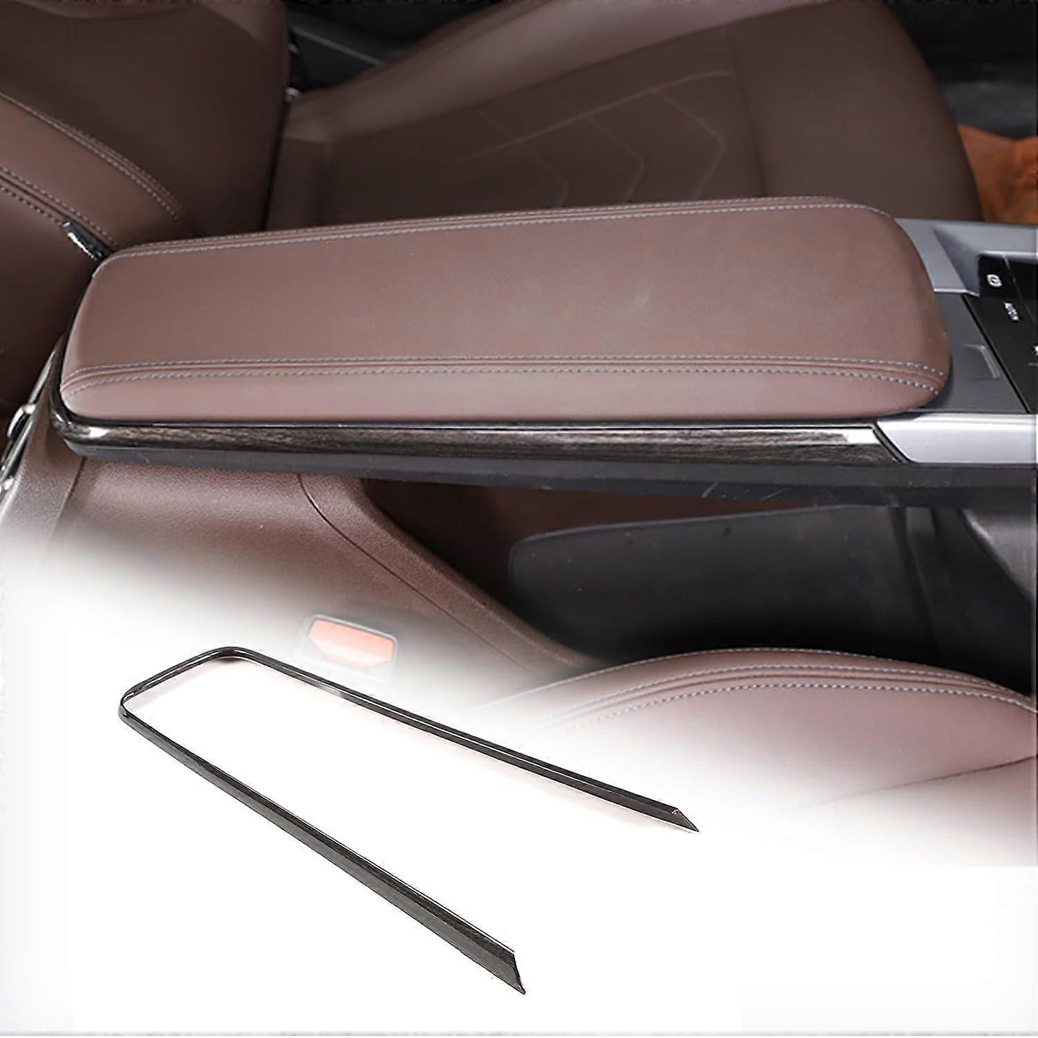 Plastic Car Centre Console Armrest Box Side Trim Strip Decorative Frame Compatible with B-M-W X1 U11 2023 2024 Interior Accessories (Black Wood Grain)