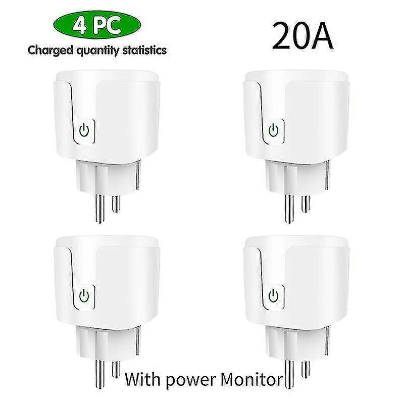 Tuya Wifi smart plug 20a/16a European plug smart home energy monitoring socket