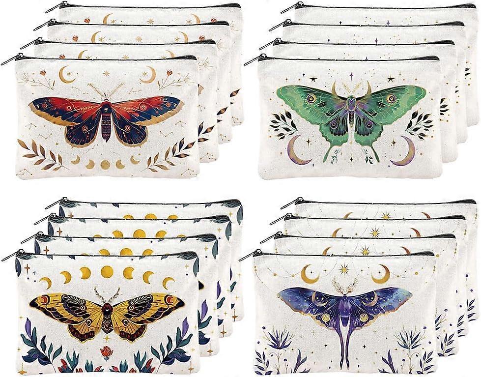 16Pcs 4 Styles Cotton Polyester Bag Stroage Bag Rectangle Butterfly 15x23cm 4pcs/style