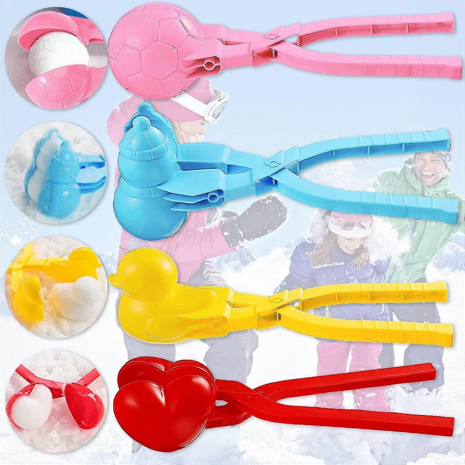 Snowball Maker, 4 Packs Snow Toys with Handles Outdoor Toys for Snowball Fights