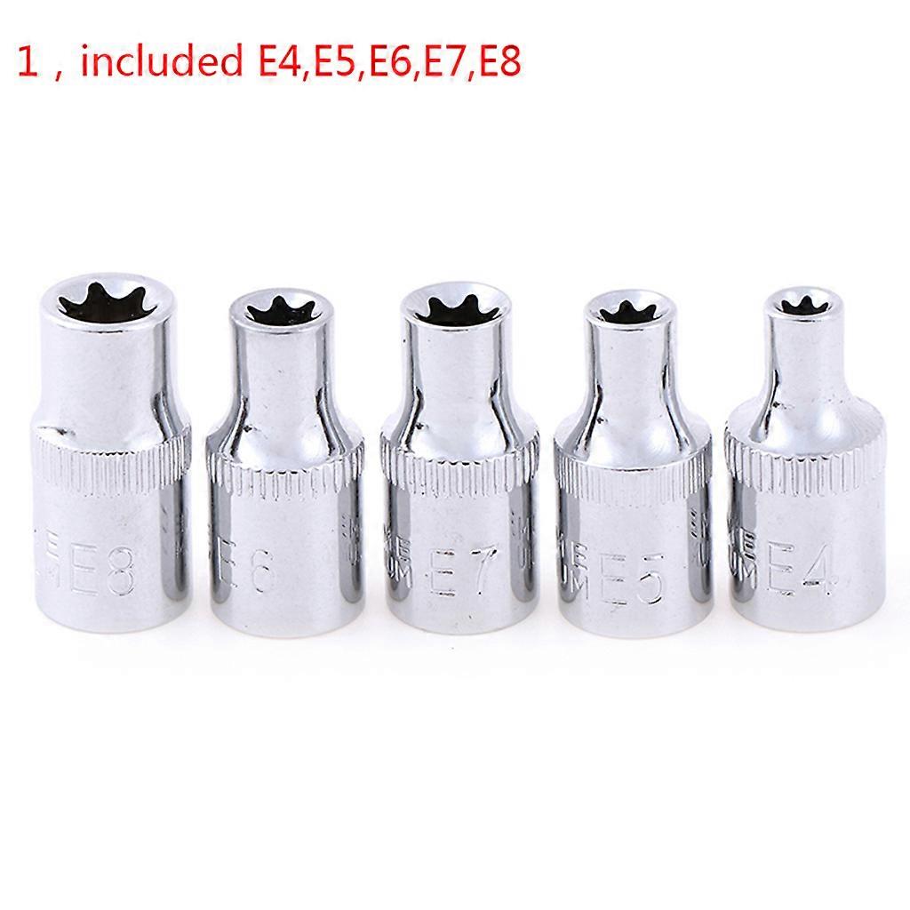E-Socket Torx Star Bit Female E Socket Set E4 E5 E6 E7 E8 Star Socket Hand Tool