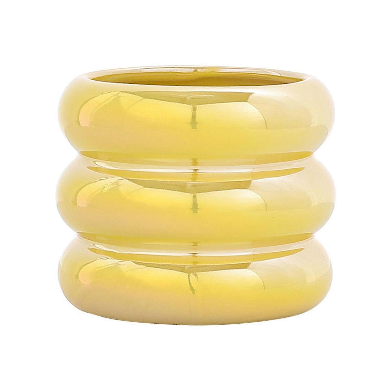 العلامة التجارية أفضل وعاء نبات السيراميك ، وعاء للزهور مع فتحة تصريف ، تصميم فقاعة منحنية ديكور داخلي في الهواء الطلق