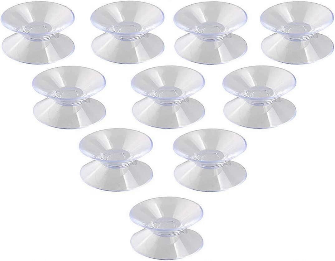 Pack of 10 Double Sided PVC Suction Cups for Glass and Plastic 30 mm
