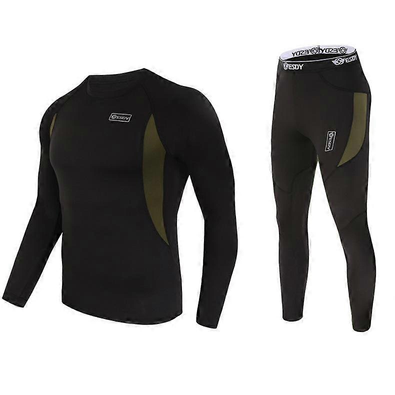 Men's Thermal Underwear Suit Fleece Wicking Quick Drying Thermal Suit