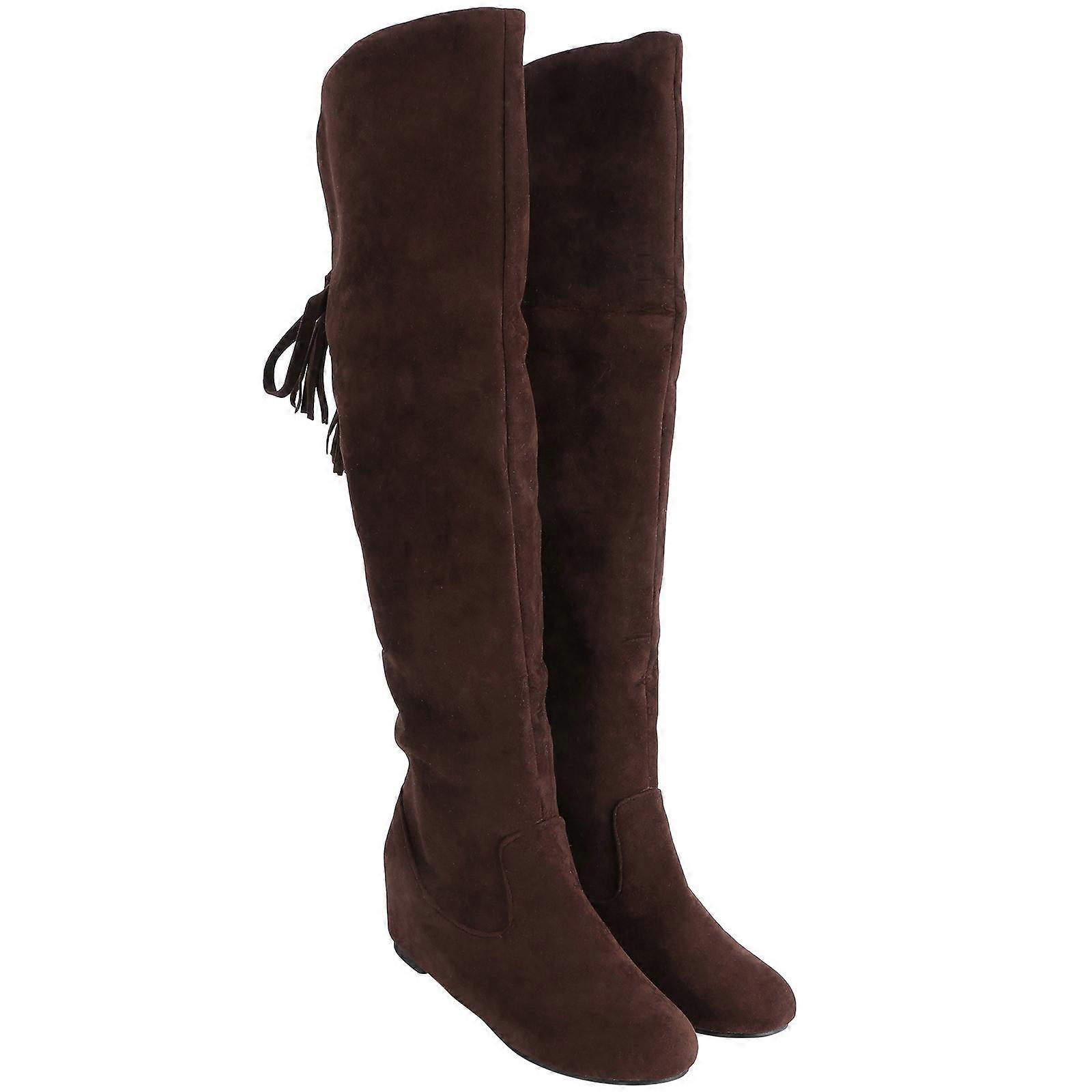 1 Paire De Bottes Au-dessus Du Genou Mode Dans Augmenté Bottes Longues Pour Femmes Dame