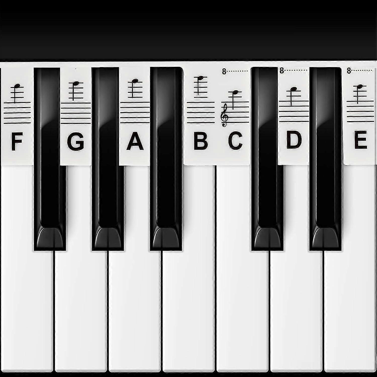 Piano Notes Guide Removable Piano Keyboard Note Labels For Learning, 88-key Full Size, Great Visual Tool For Kids And Beginners (rainbow)