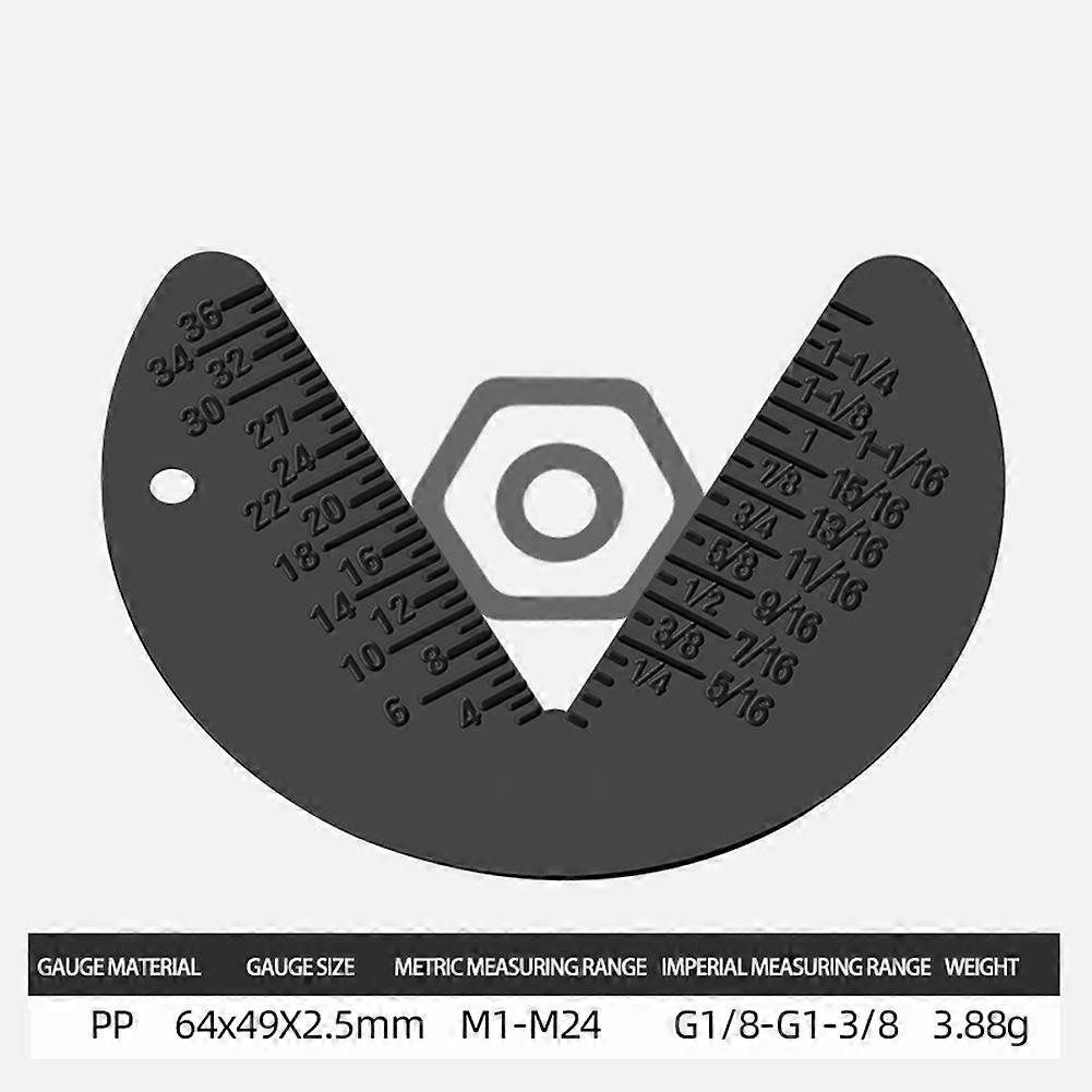 1pc G1/8 To G1-3/8 Screw Bolt Nut Thread Measure Gauge Size Check Standard Metric M1 To M24 Plastic Portable Keyhole Design Tool