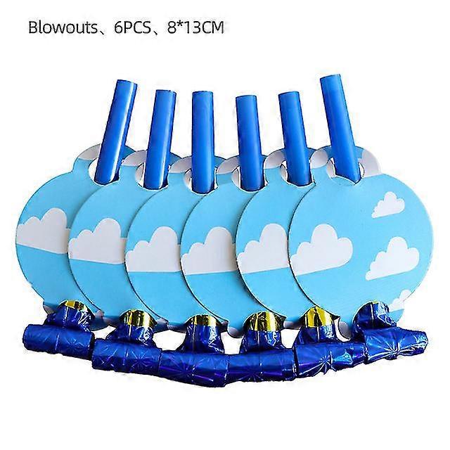 Blue Sky White Clouds Theme Party Supplies  Cartoon Toy Story Disposable Tableware Cup For Kids Boys Birthday Party Decorations