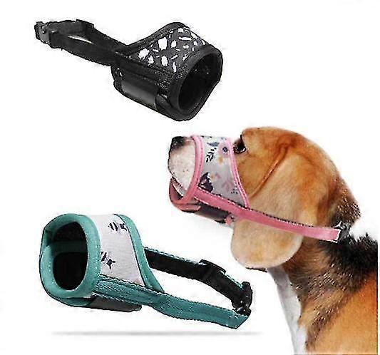 Dog Muzzle,soft Nylon Print Muzzle Breathable Adjustable Loop Pattern Pets Muzzles For Small Medium Large Dogs Stop Biting Barking