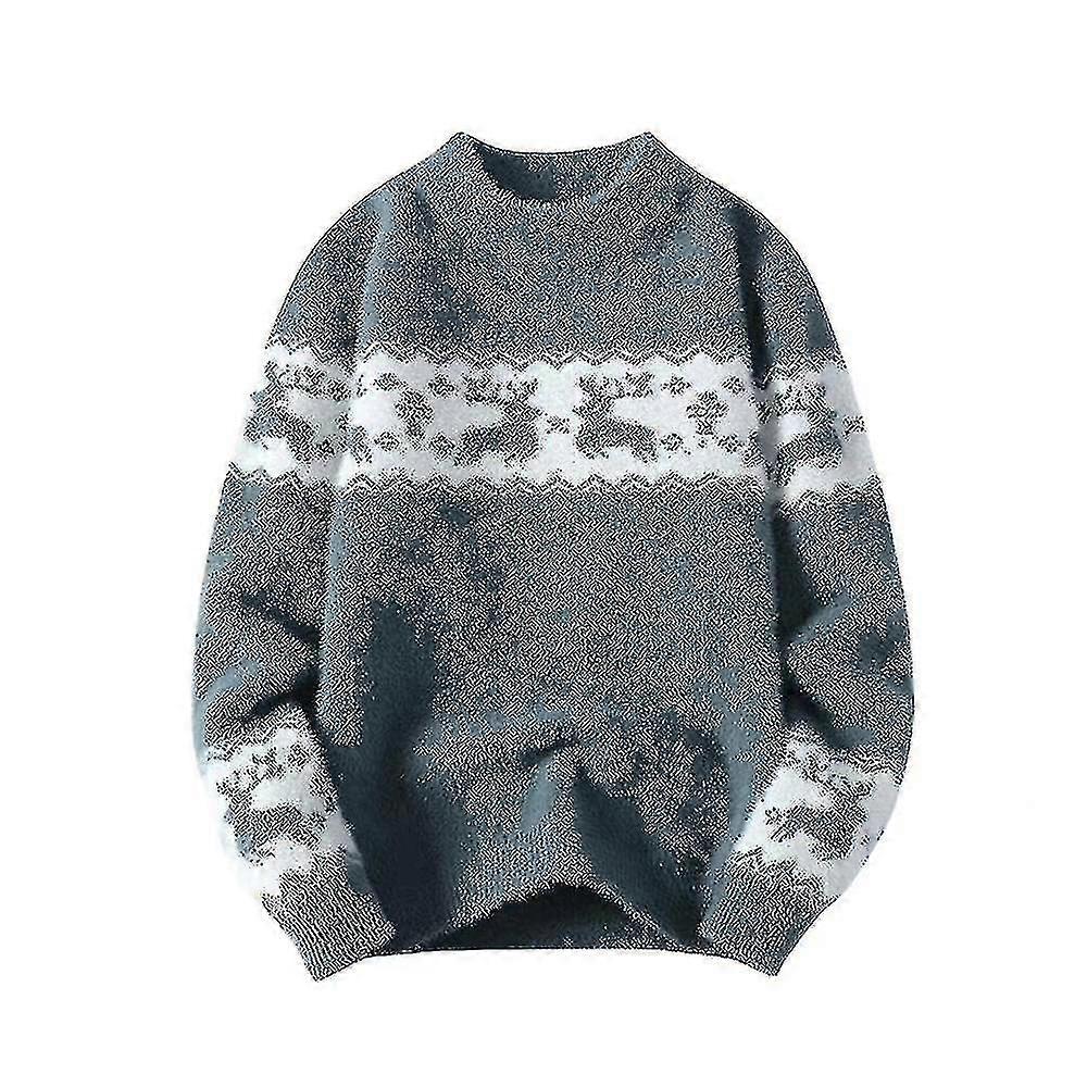 Herren Winter Warm Chritmas Elk Print Gestrickte Pullover Pullover Xmas Dick Pullover Tops