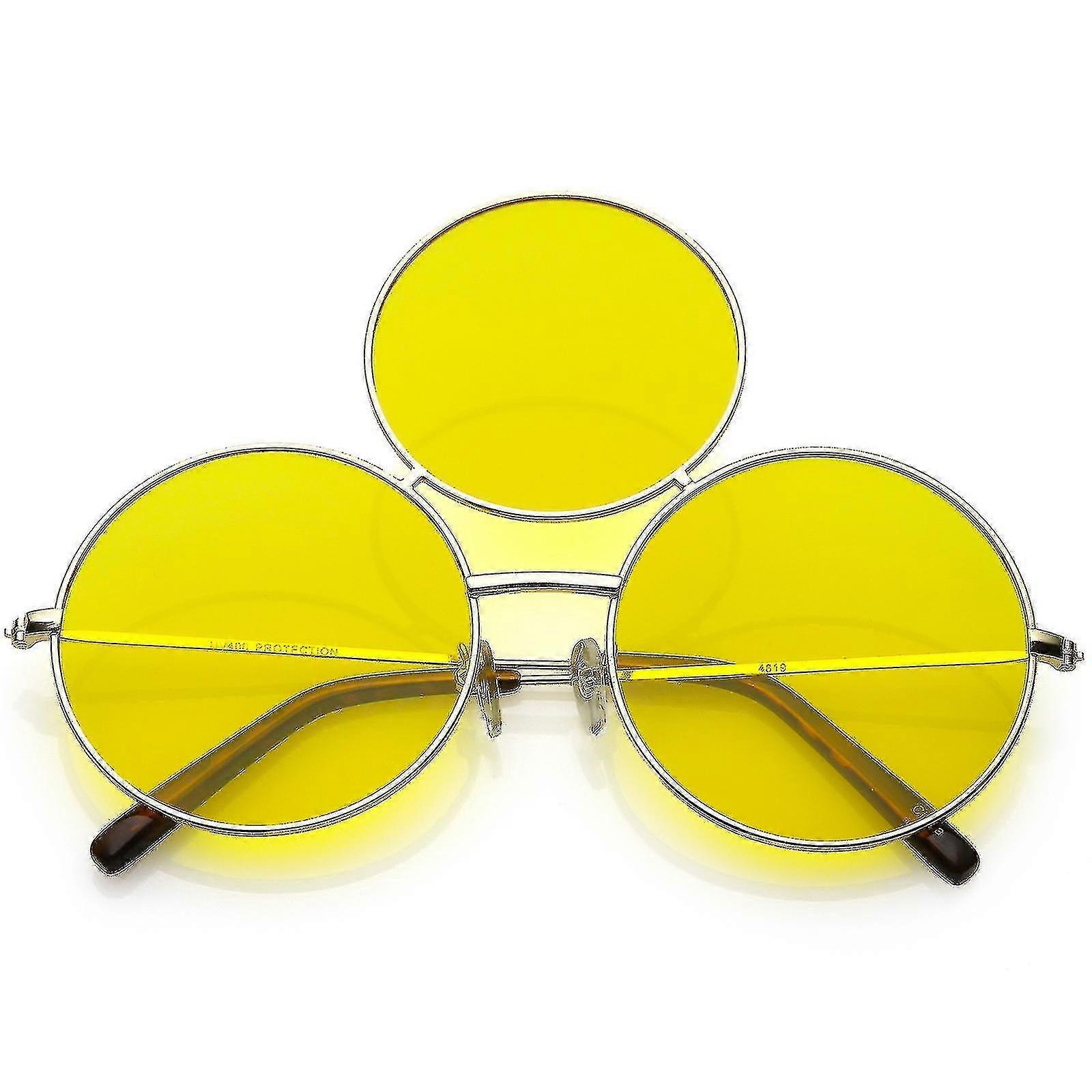 Oversize Circle Third Eye Sunglasses Slim Arms 56mm