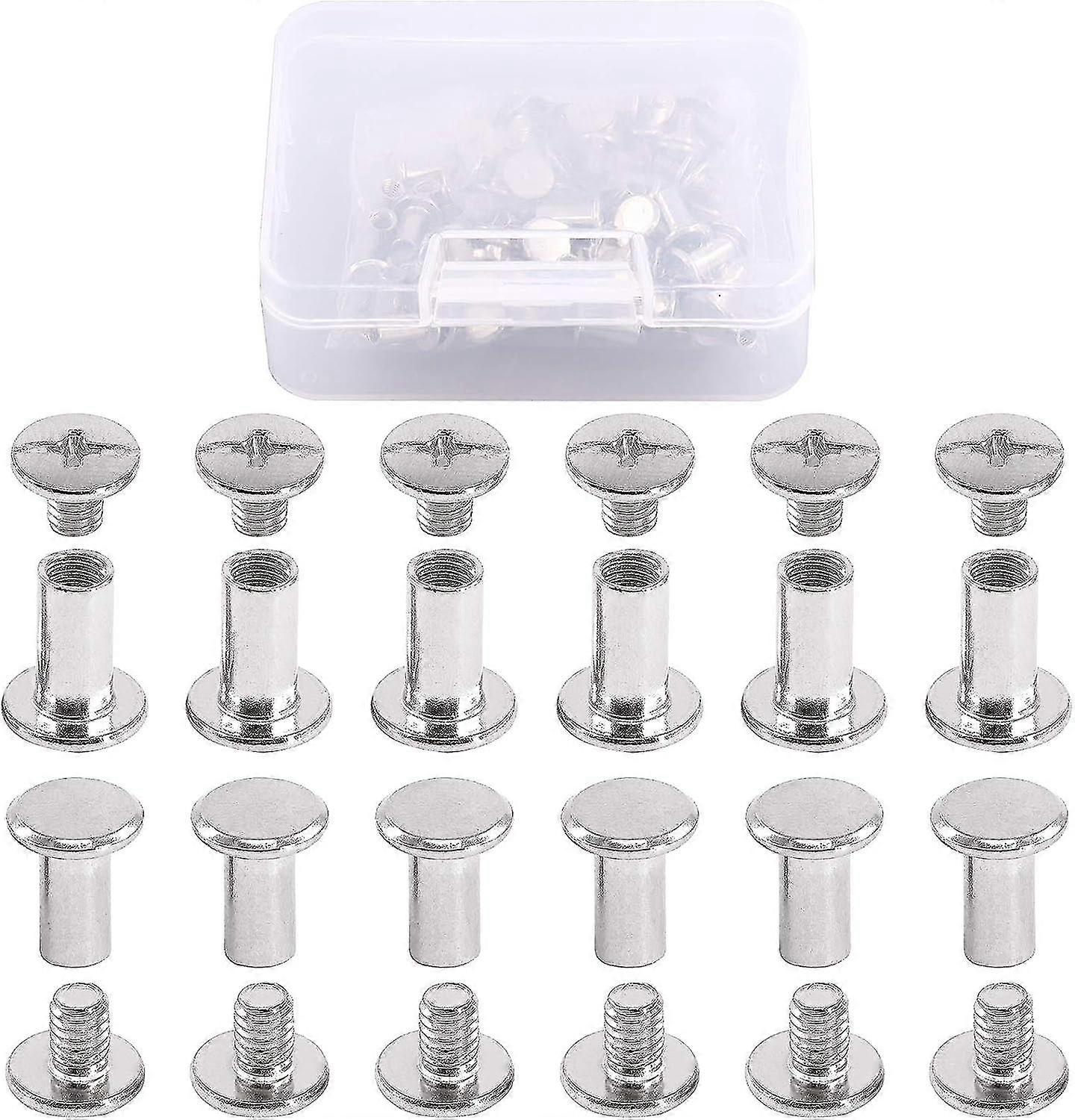 50 Sets M5 X 10mm Phillips Chicago Screw Posts Binding Screws Assortment Kit For Scrapbook Photo Albums Binding, Leather Repair