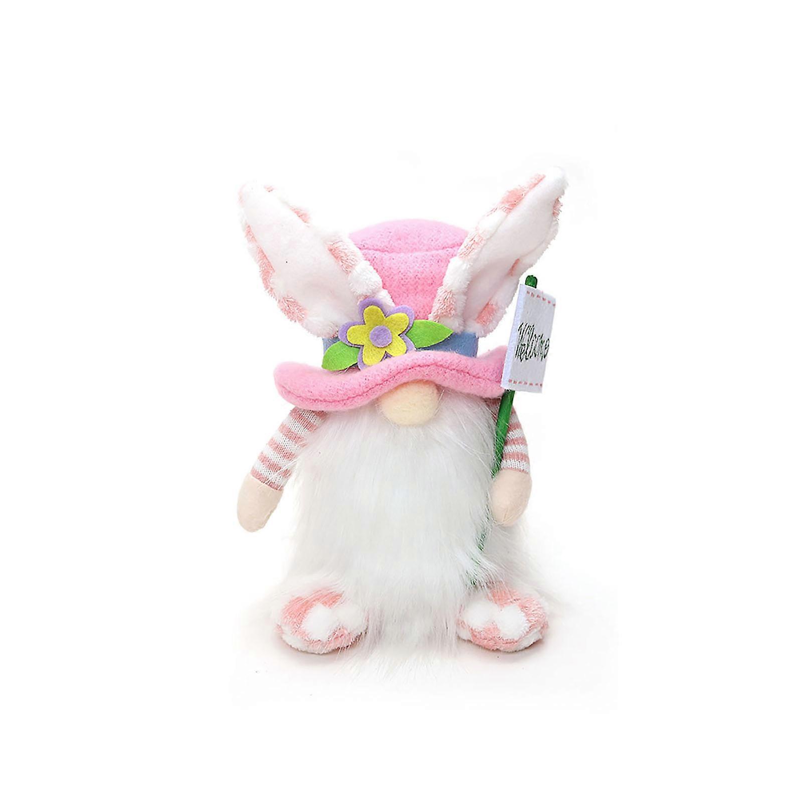 Easter Bunny Gnome Plush Scandinavian Tomte Elf Decorations Rabbit with Carrot Ornaments Swedish Tomte Dwarf Figurines