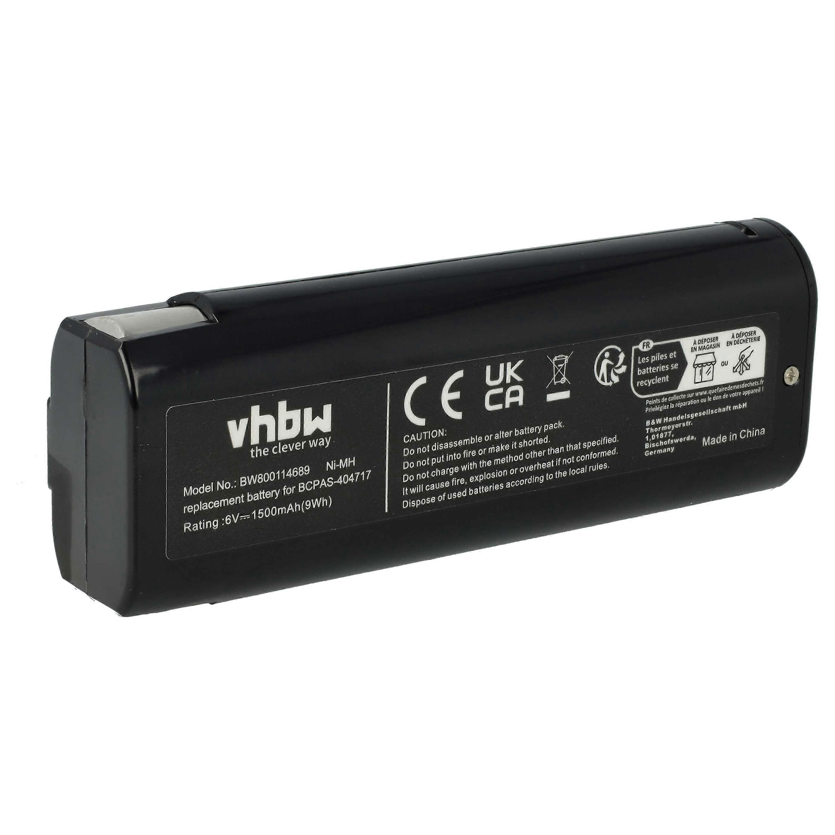 vhbw accu compatibel met Paslode Impulse CF325Li, IM250ALi, IM250A, IM250, IM200F18, IM250-F1611 gereedschap, stripspijkermachine (1500 mAh, NiMH, 6 V)