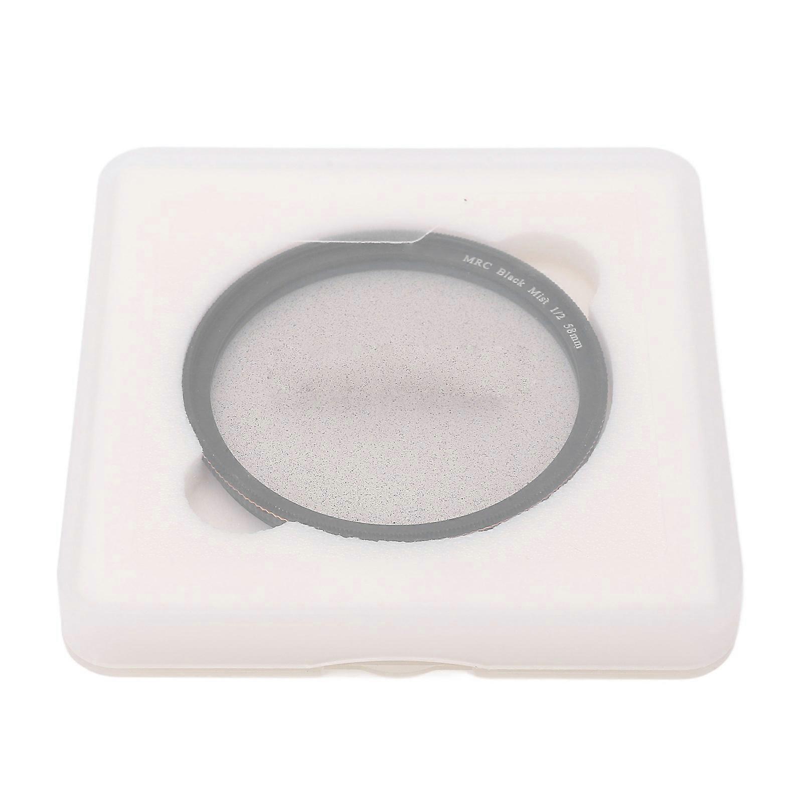 Black Mist Filter 1/2 Portrait Soft Diffuser Focus Camera Lens Filter Scratch Resistant for Video Vlog Photography 58mm
