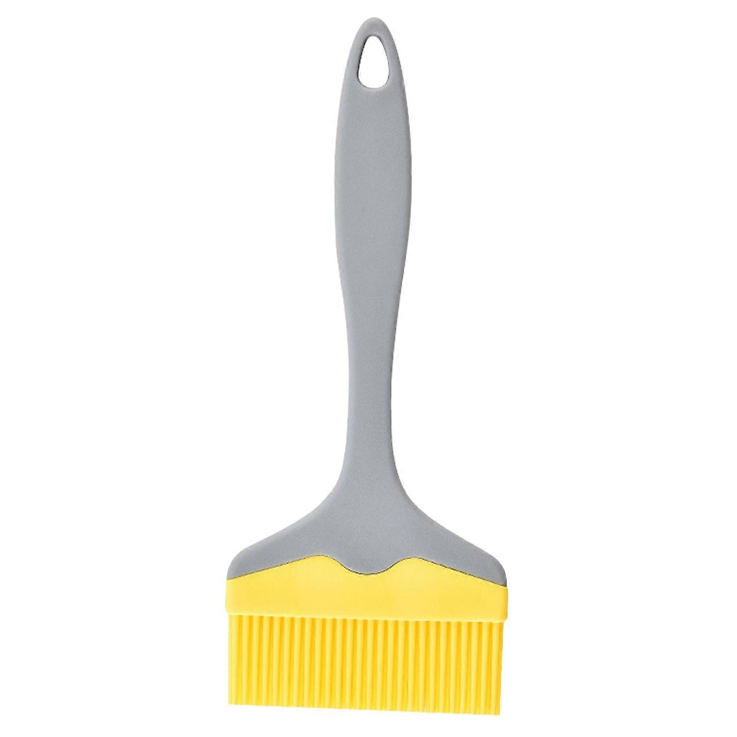 BBQ Silicone Oil Brush Food Grade Flexible Bristles Widened Head Ergonomic Handle Hangable