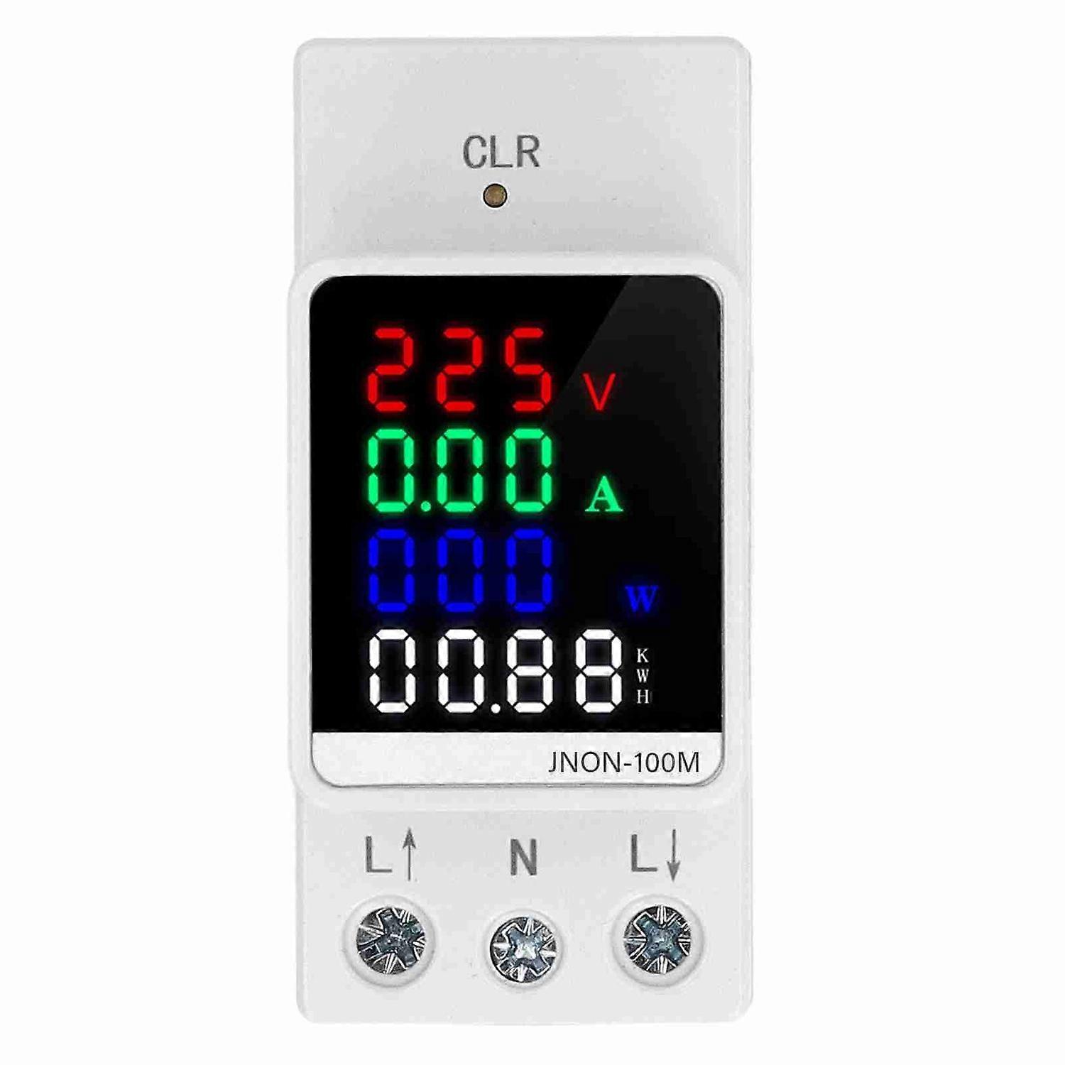 Din Rail Energy Meter AC Digital Display Current Voltage Amperage Power Factor Degree Frequency Mult