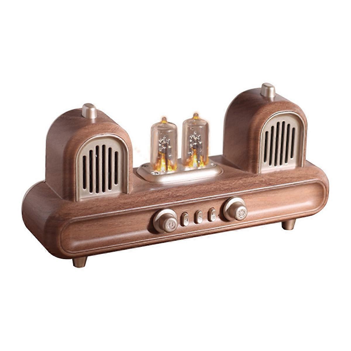 Retro Bluetooth Speaker with LED Light Portable Stereo Soundbar FM Radio Supports TF Card, USB, AUX for Home & Outdoor