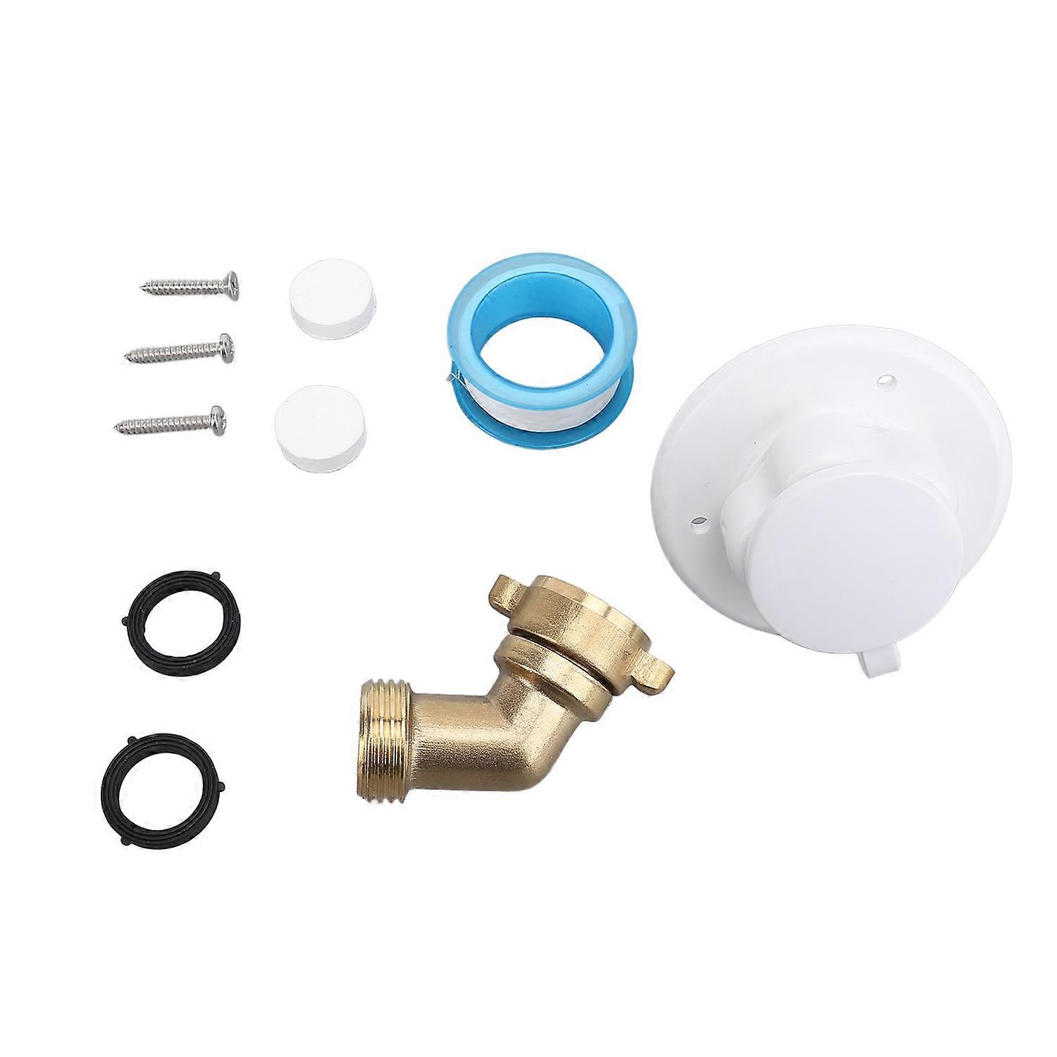 10PCS RV Water Fill Inlet Kit Brass with Hose Elbow Check Valve Hookup Connector for Motorhome Trail