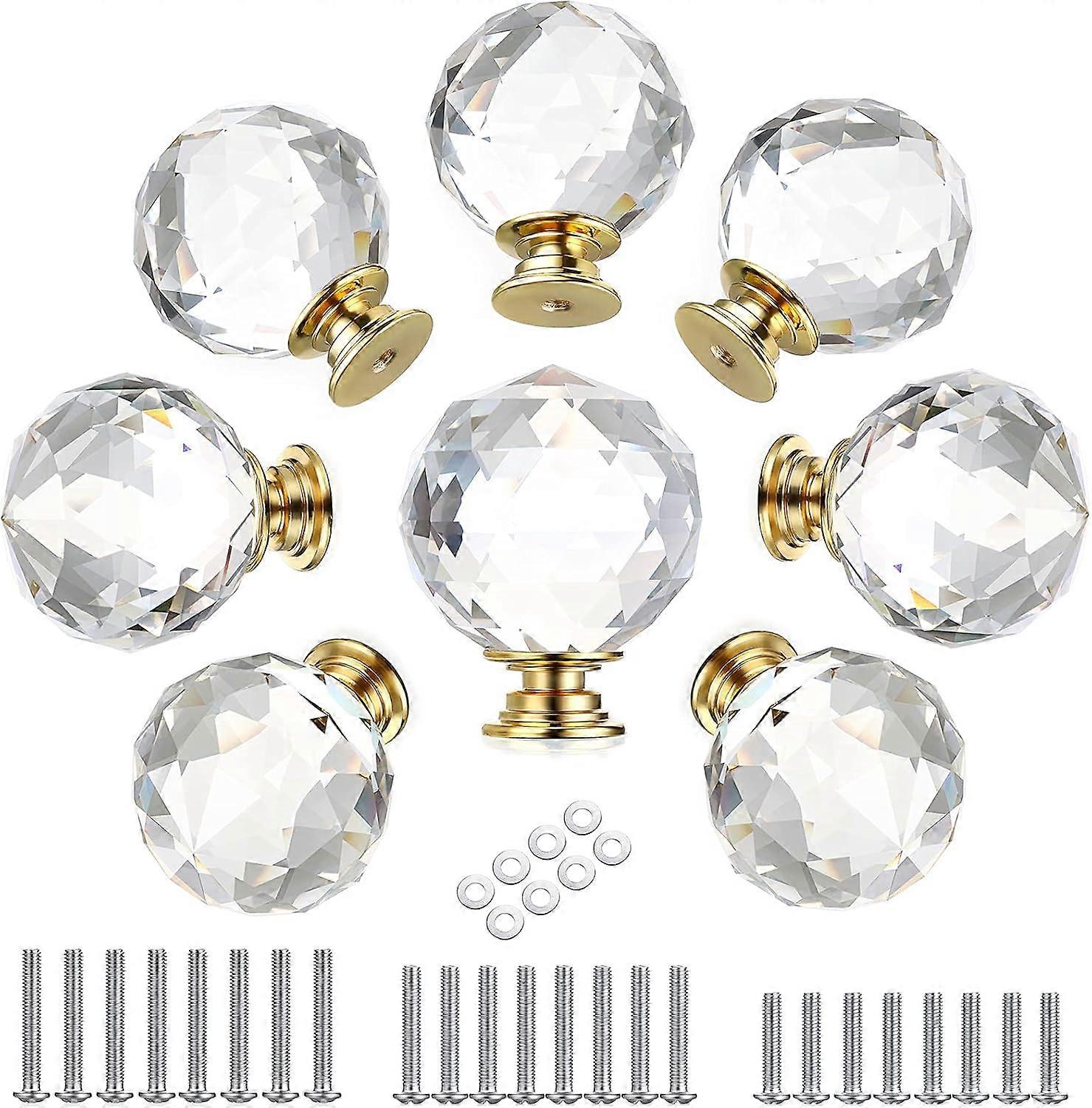 Crystal Drawer Knobs, Diamond Shape, Elegant Design for Cabinets and Dressers
