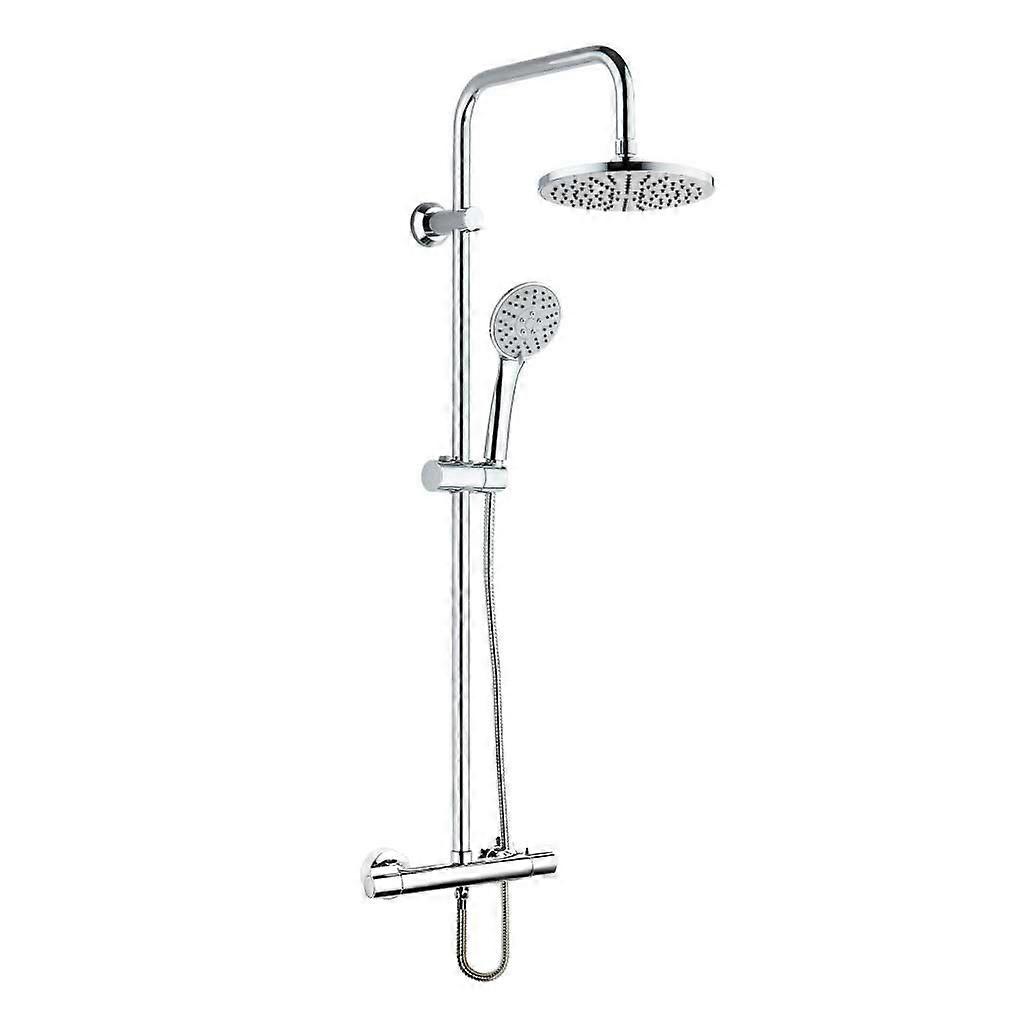 Thermostatic Shower Mixer Bar Set Rainfall Head Chrome Round ESLA