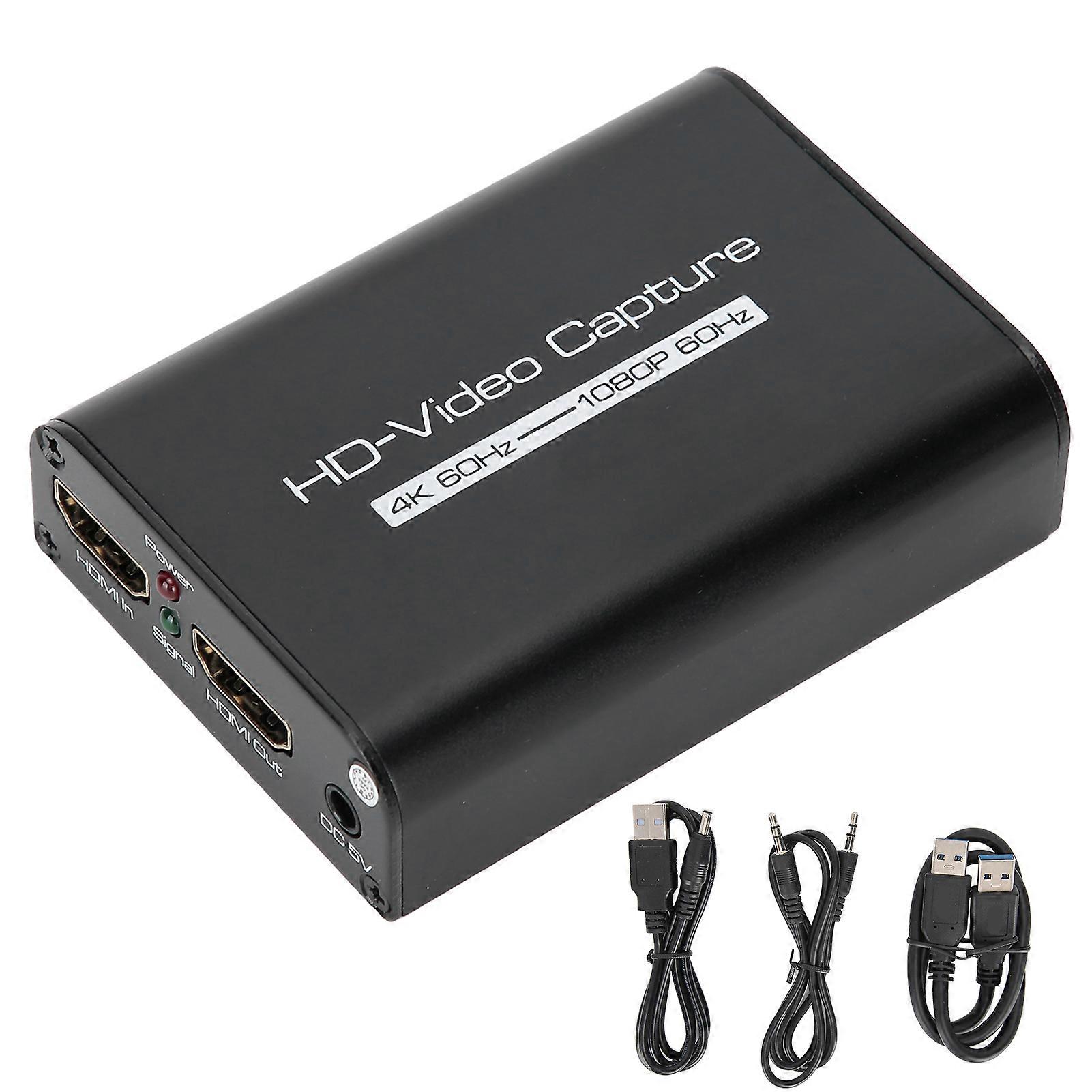 HDMI 4K Capture Card - USB3.0 Live Recording, 1080p/60FPS Output, Easy Setup