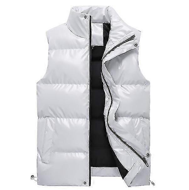 Mens Stand Collar Padded Shiny Vest