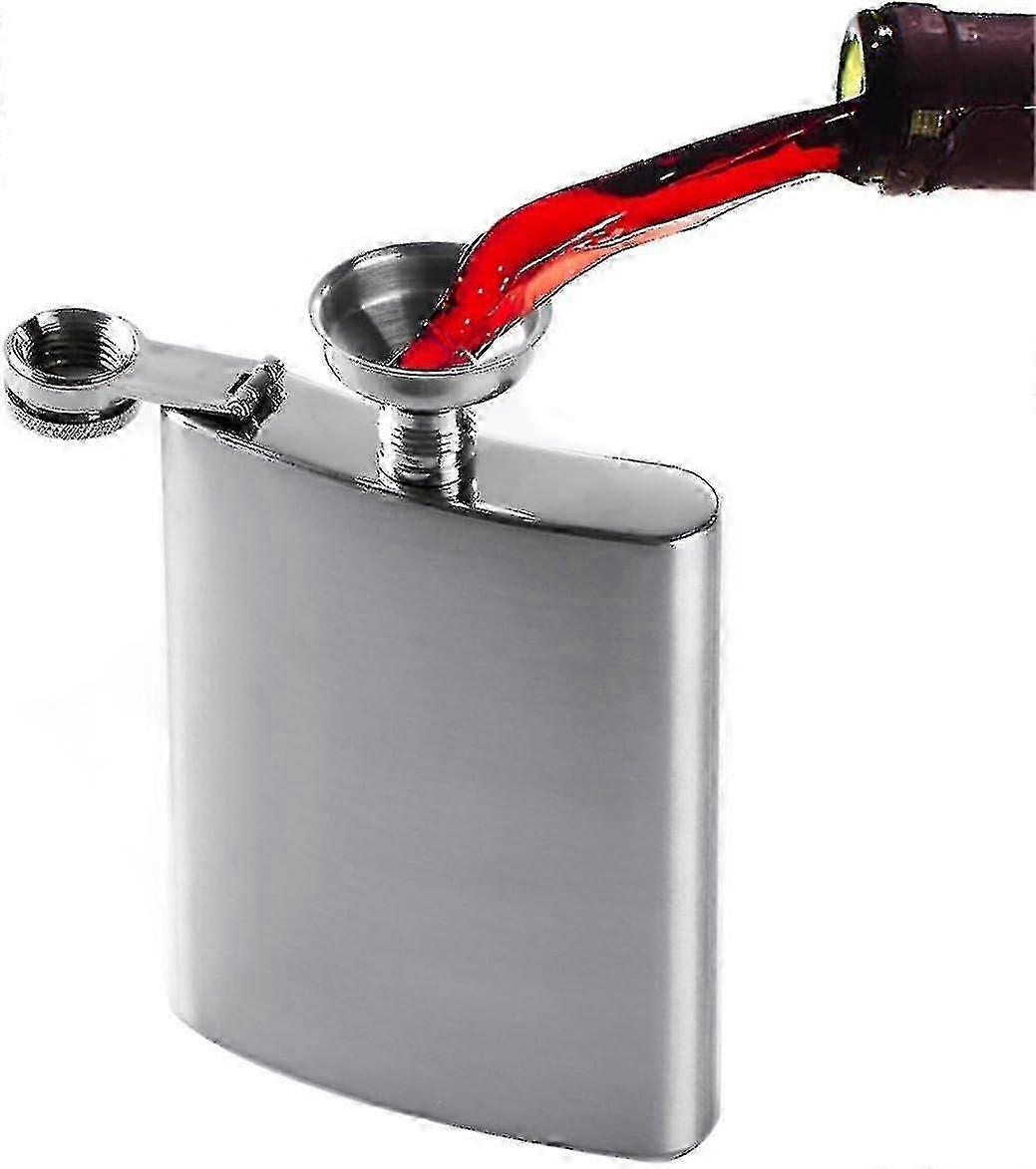 נייד 8 אונקיות נירוסטה משקה חריף ירך Flask פלאגון סיר יין ויסקי כסף (צבע: כסף) (1pcs)