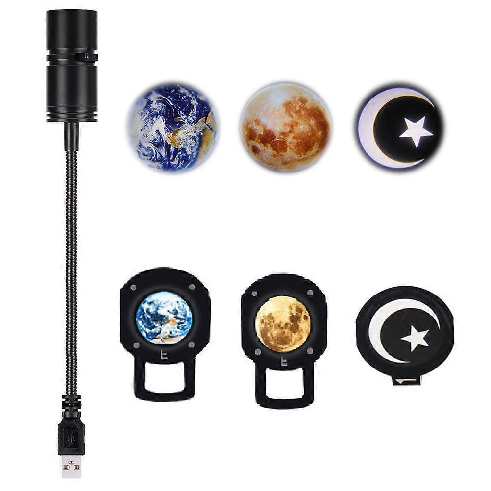 Lampe LED de projection de la Terre de la Lune 3D Lampe de projecteur de la Terre Veilleuse LED rotative à 360 ° pour Selfie Fond Décoration intérieure
